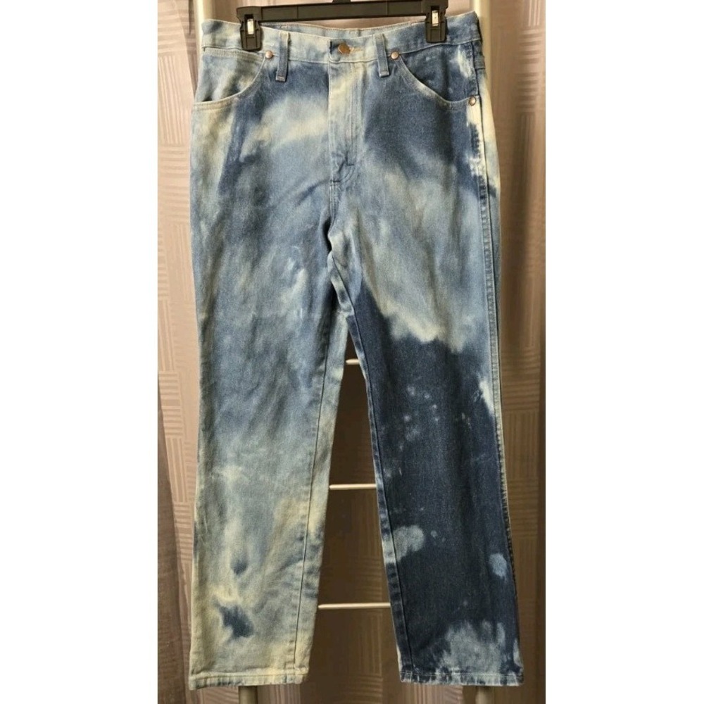 Wrangler Men Jeans 32x30 Blue‎ Denim Tie Dye Cowboy Cut 936PWD